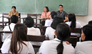The PACUCOA Accreditors conduct a panel interview with the OLPCC Faculty of Staff as part of the accreditation.